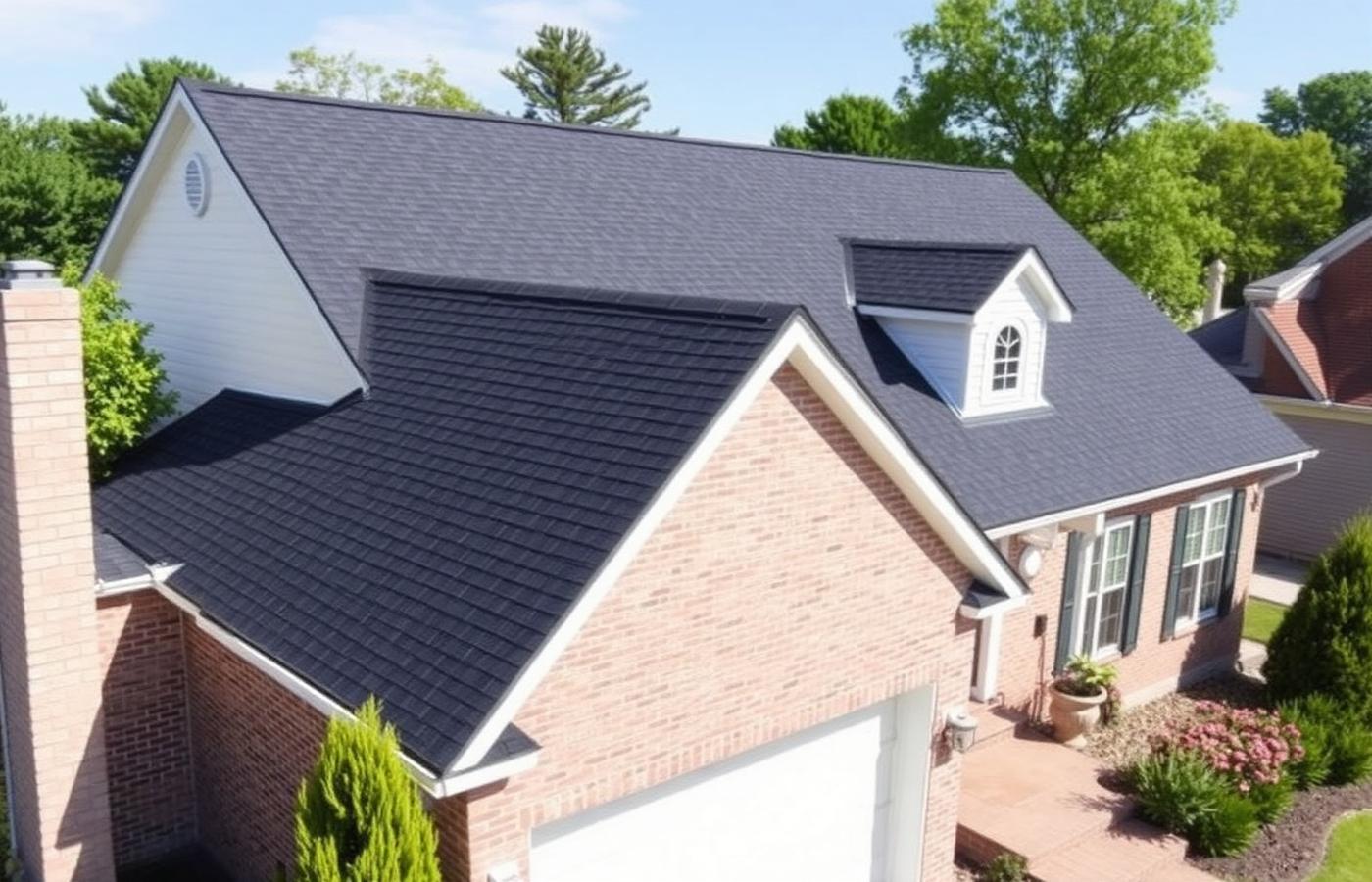 Completed asphalt shingle roof replacement on a residential home in Murfreesboro, Tennessee